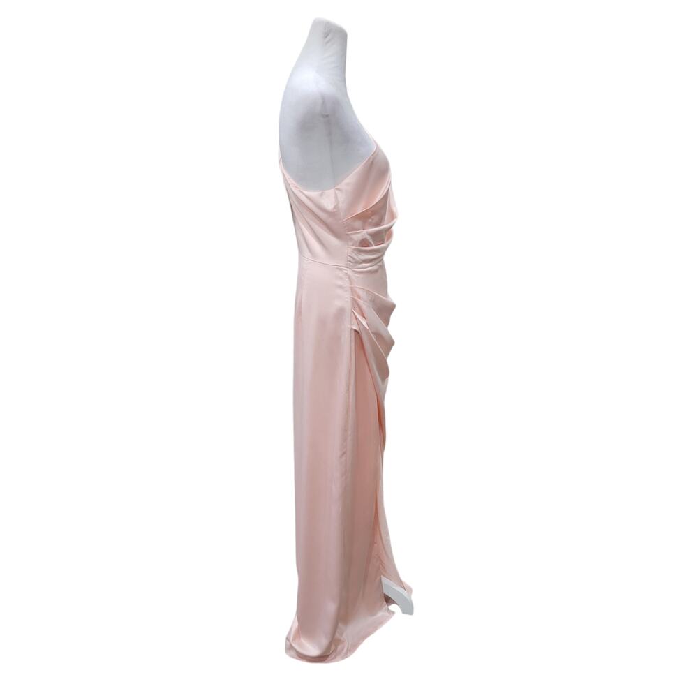 NEW Lulus Dreaming of Elegance Pink Satin One-Shoulder Maxi‎ Dress - Size M - Picture 11 of 16